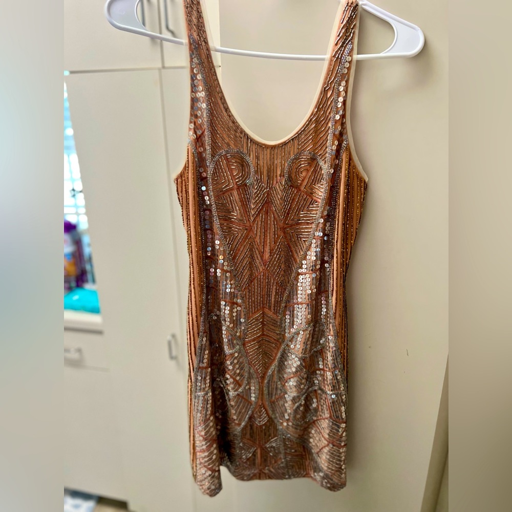 Ecote rose gold sequin dress size 2.